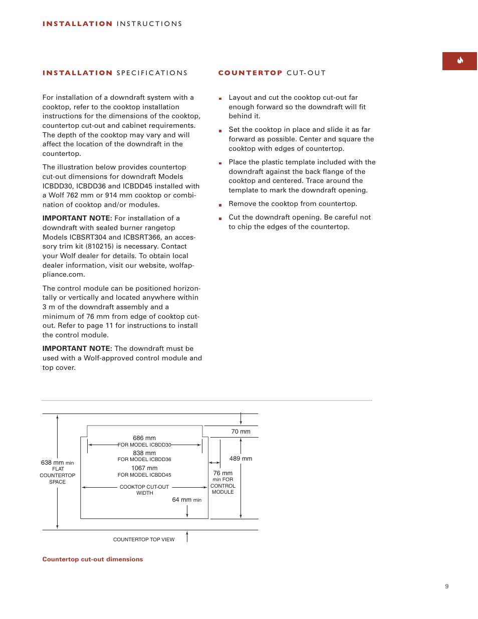 Wolf ICBDD30 User Manual | Page 9 / 74