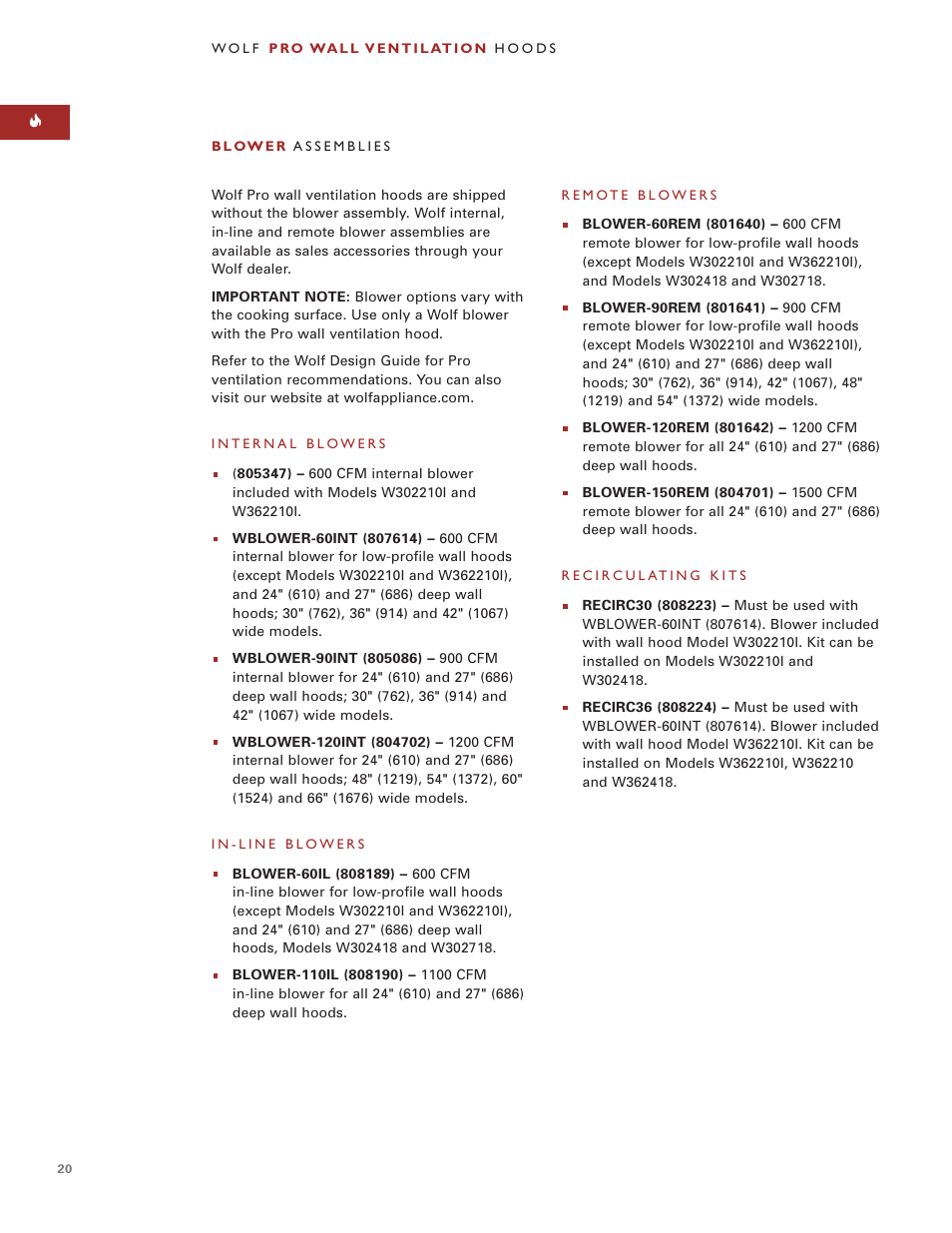 Wolf W302210I User Manual | Page 20 / 24