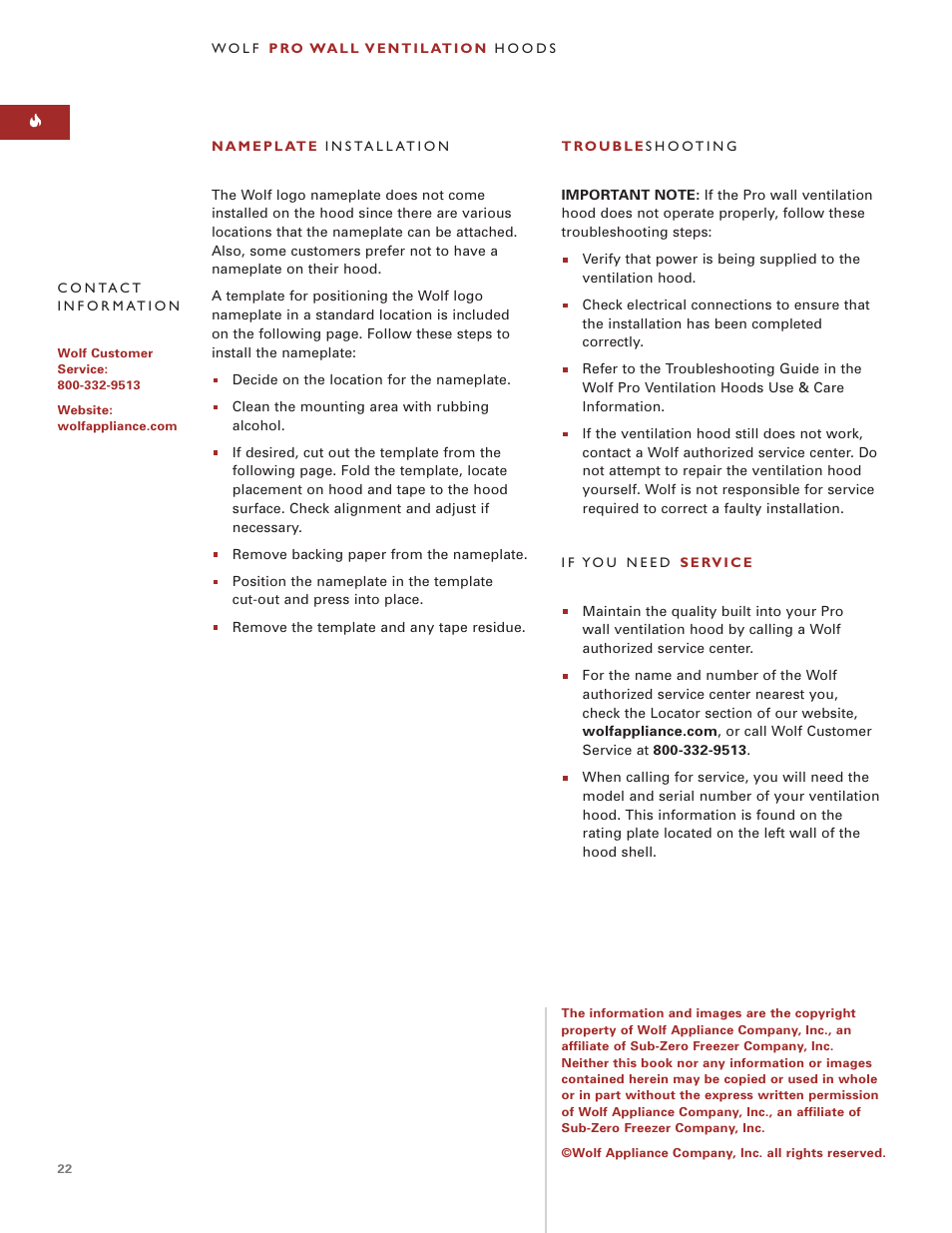 Wolf W302210I User Manual | Page 22 / 24