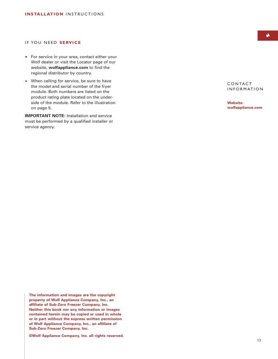Wolf ICBIF15/S User Manual | Page 12 / 43