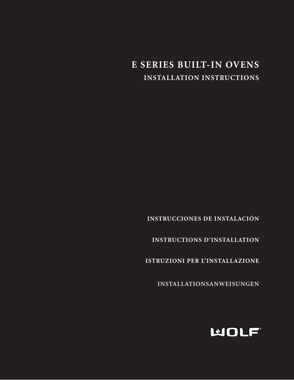 Wolf BUILT-IN OVENS E SERIES User Manual | 93 pages