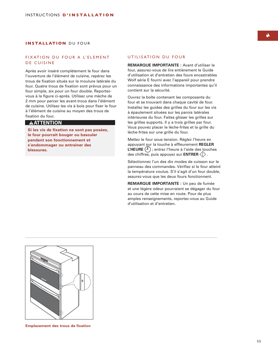 Attention | Wolf BUILT-IN OVENS E SERIES User Manual | Page 54 / 93