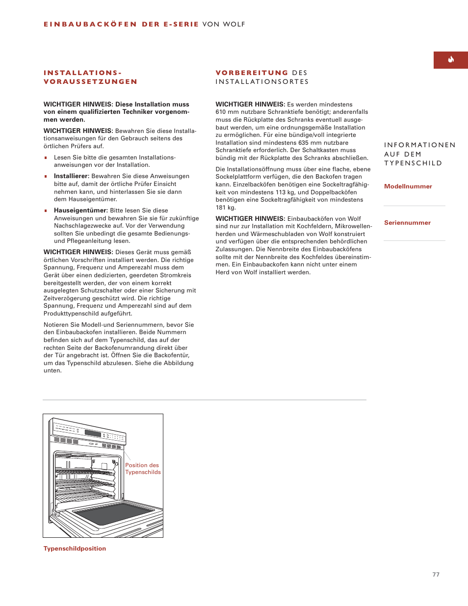 Wolf BUILT-IN OVENS E SERIES User Manual | Page 76 / 93