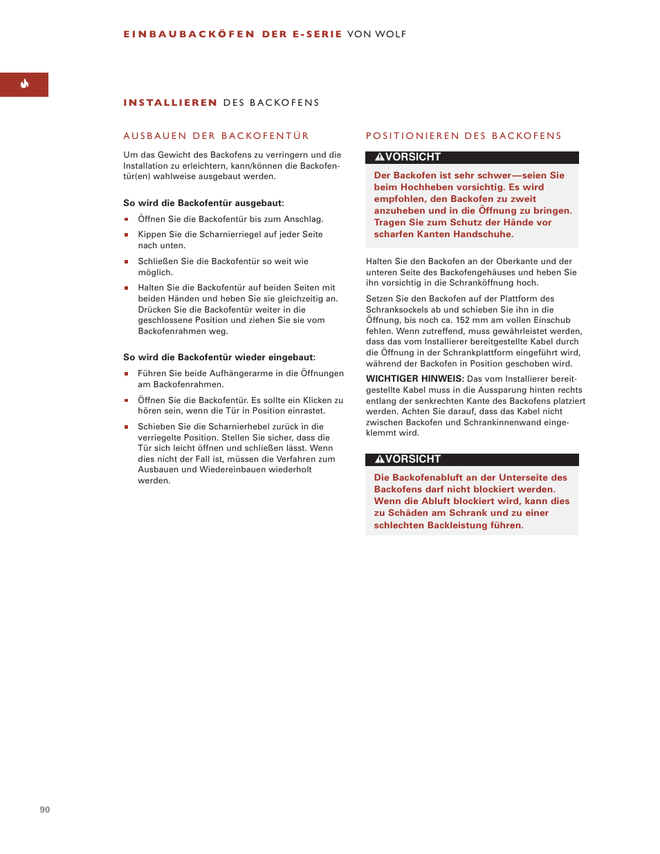 Wolf BUILT-IN OVENS E SERIES User Manual | Page 89 / 93
