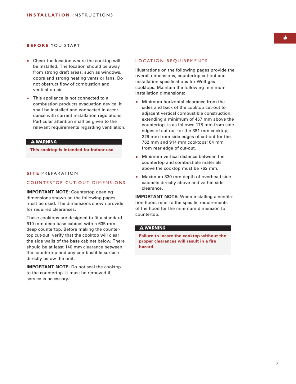 Wolf ICBCT15G User Manual | Page 7 / 74