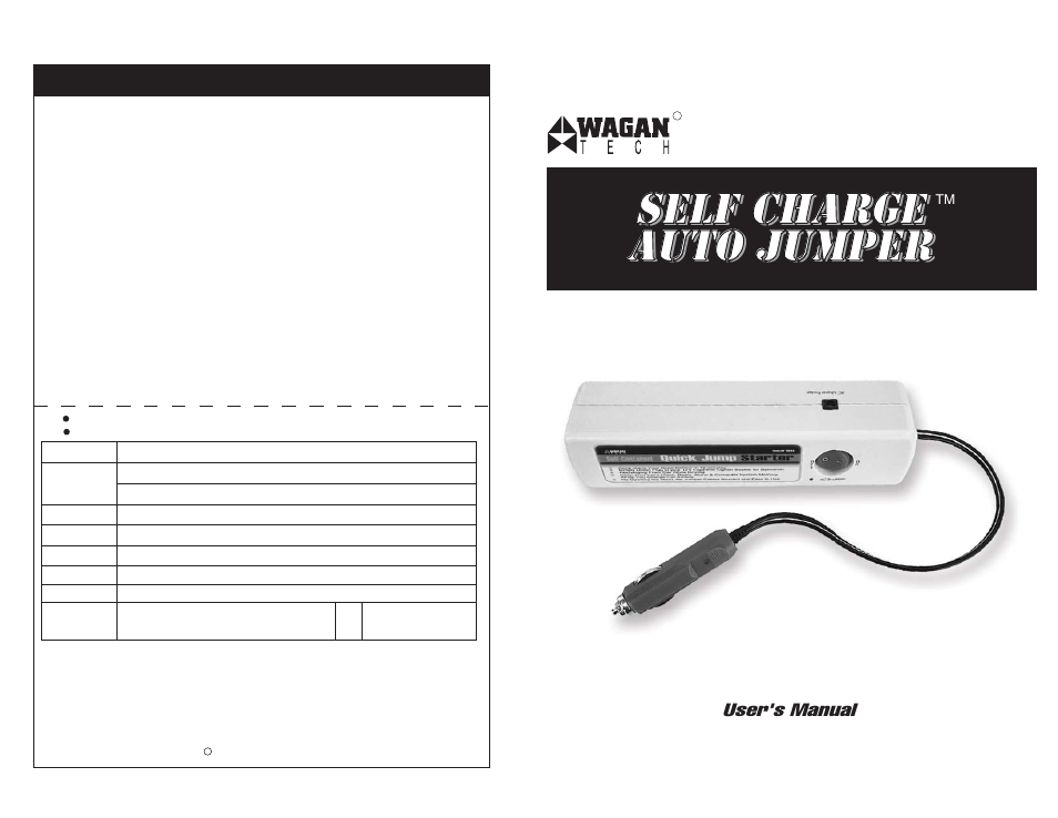 Wagan 2045 User Manual | 3 pages