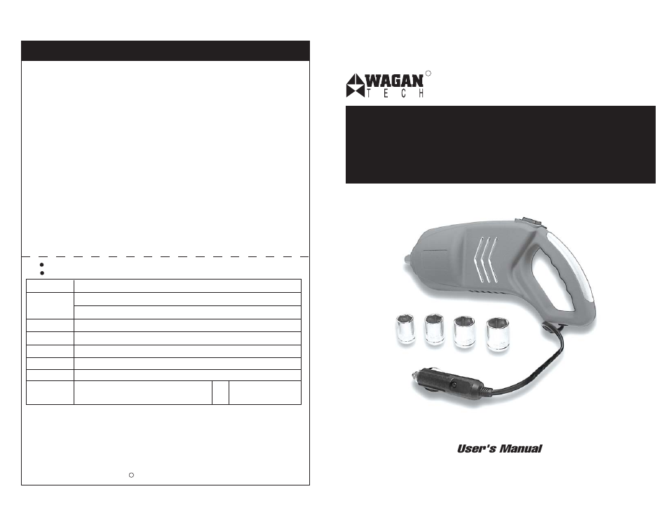 Wagan IMPACT DRIVER - IMPACT WRENCH 2257 User Manual | 4 pages