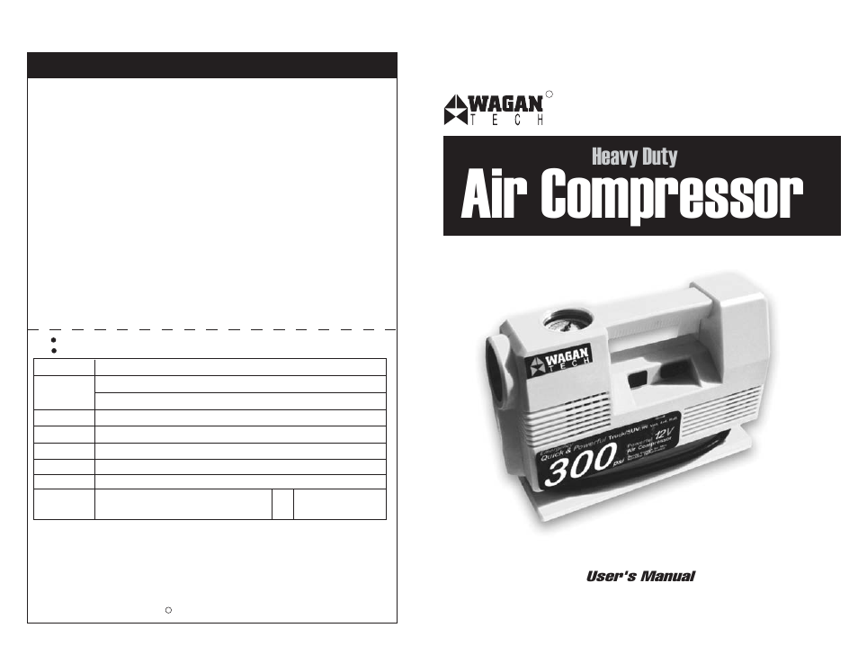 Wagan 9916 User Manual | 3 pages