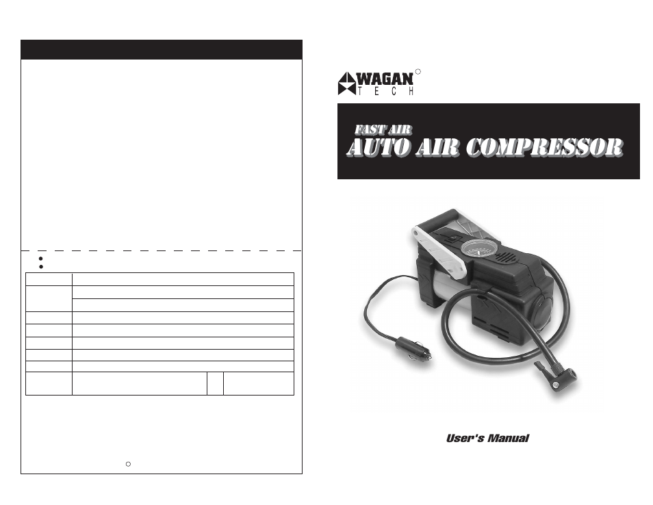 Wagan 2262 User Manual | 3 pages