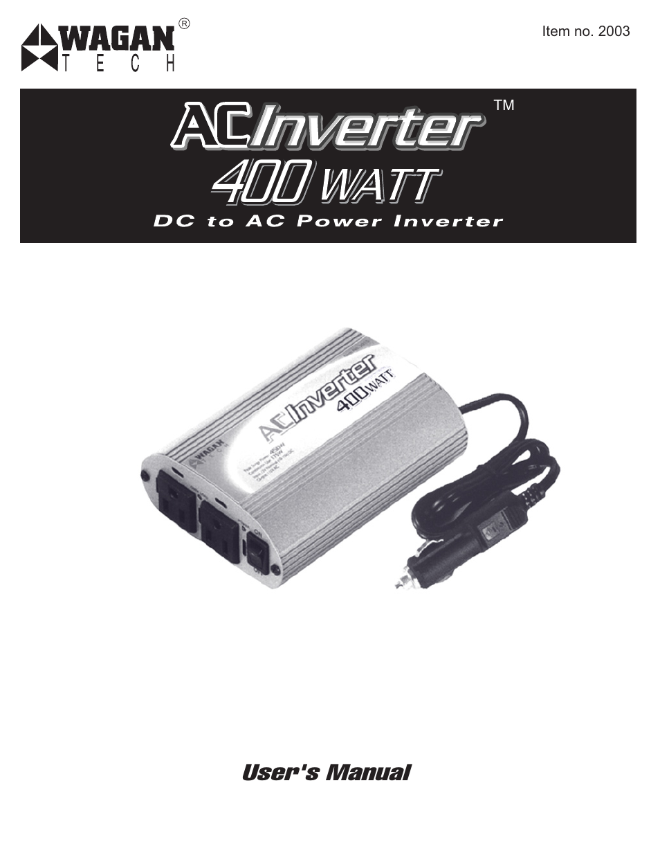 Wagan 400 watt User Manual | 6 pages