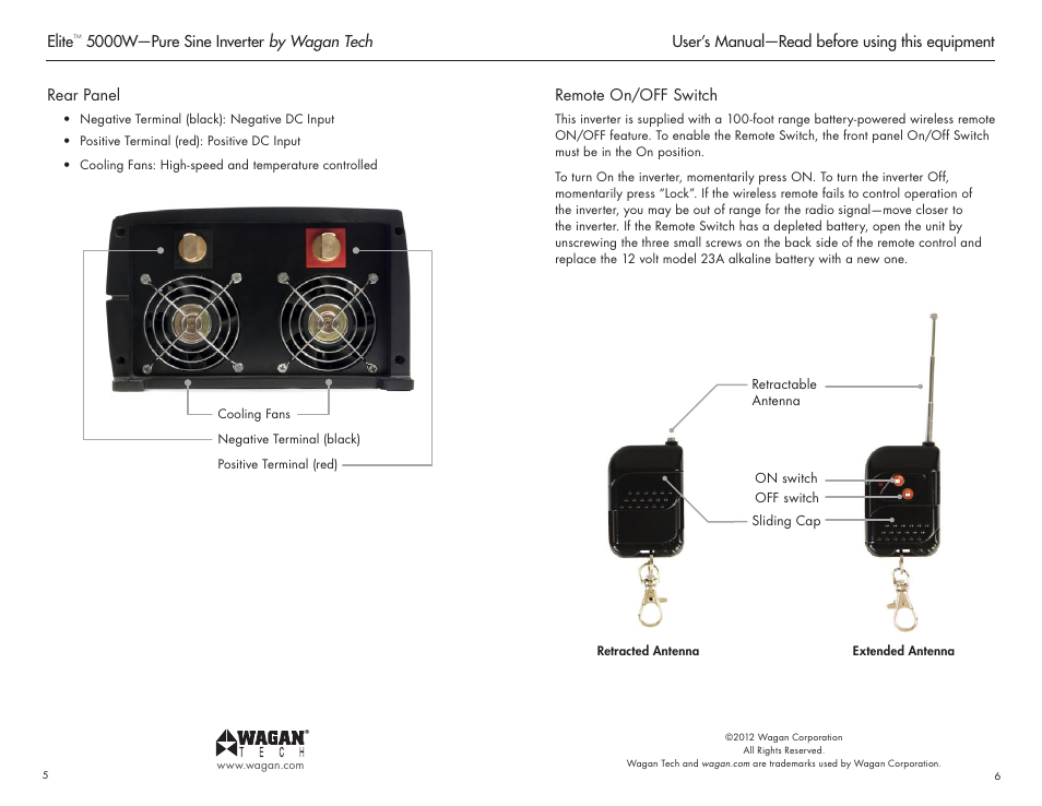 Wagan Elite 5000 W User Manual | Page 4 / 11