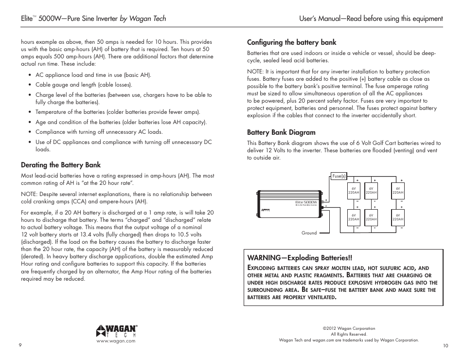 Wagan Elite 5000 W User Manual | Page 6 / 11