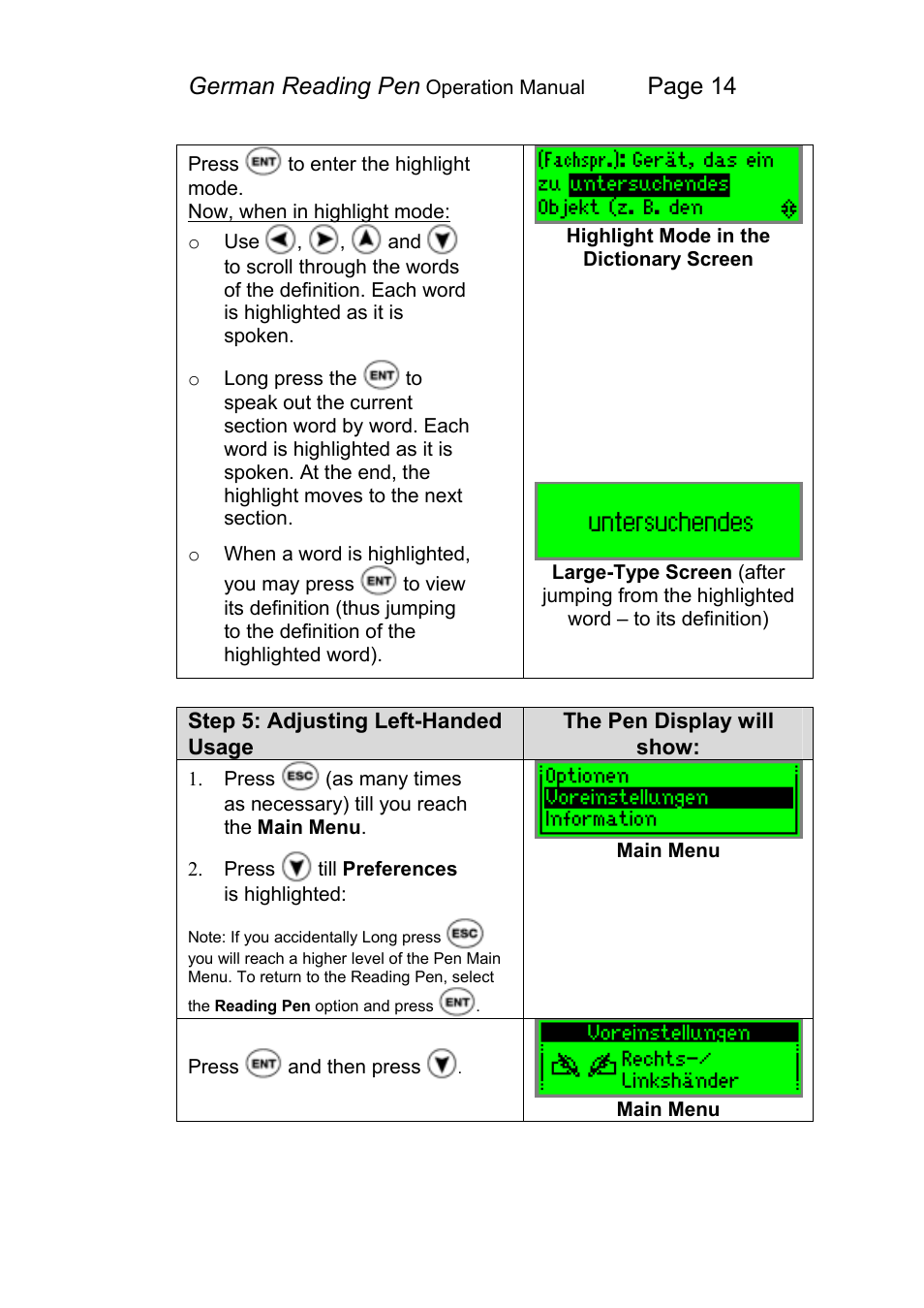 German reading pen, Page 14 | Wizcom Pen Scanner User Manual | Page 14 / 59