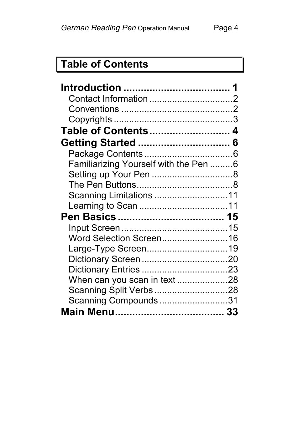 Wizcom Pen Scanner User Manual | Page 4 / 59