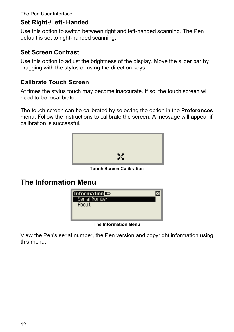 The information menu | Wizcom Quicktionary 3 Lite User Manual | Page 12 / 21