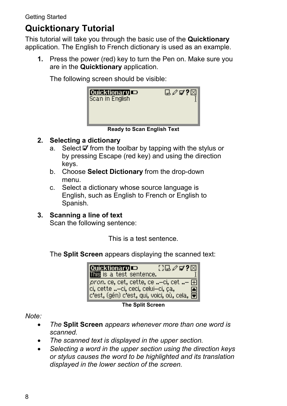 Quicktionary tutorial | Wizcom Quicktionary 3 Lite User Manual | Page 8 / 21