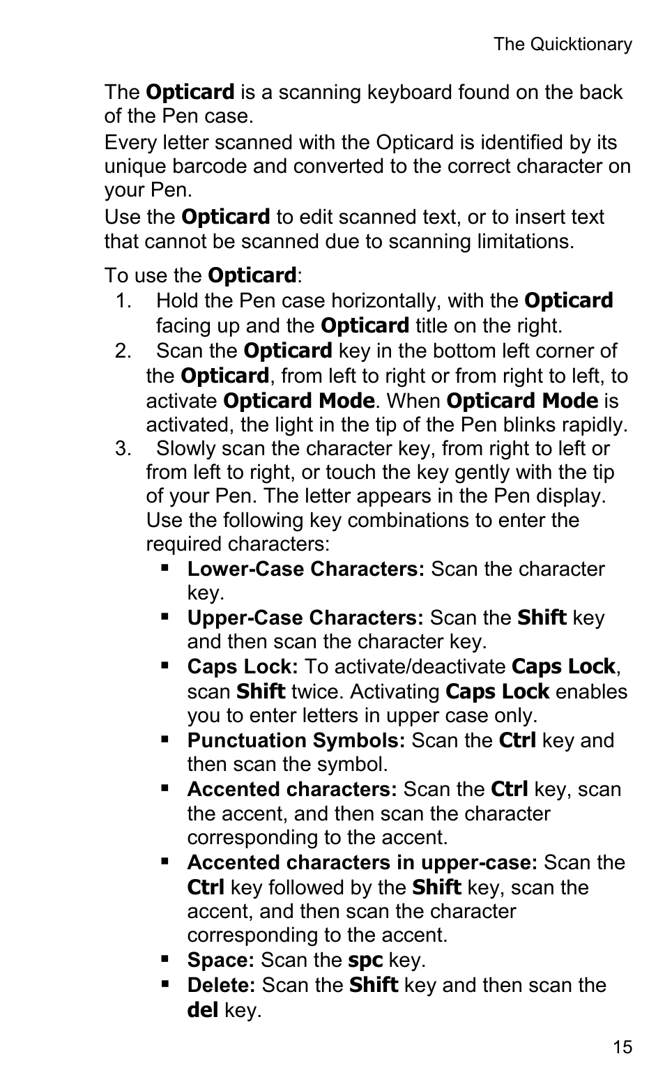 Wizcom Quicktionary 2 Professional User Manual | Page 15 / 28