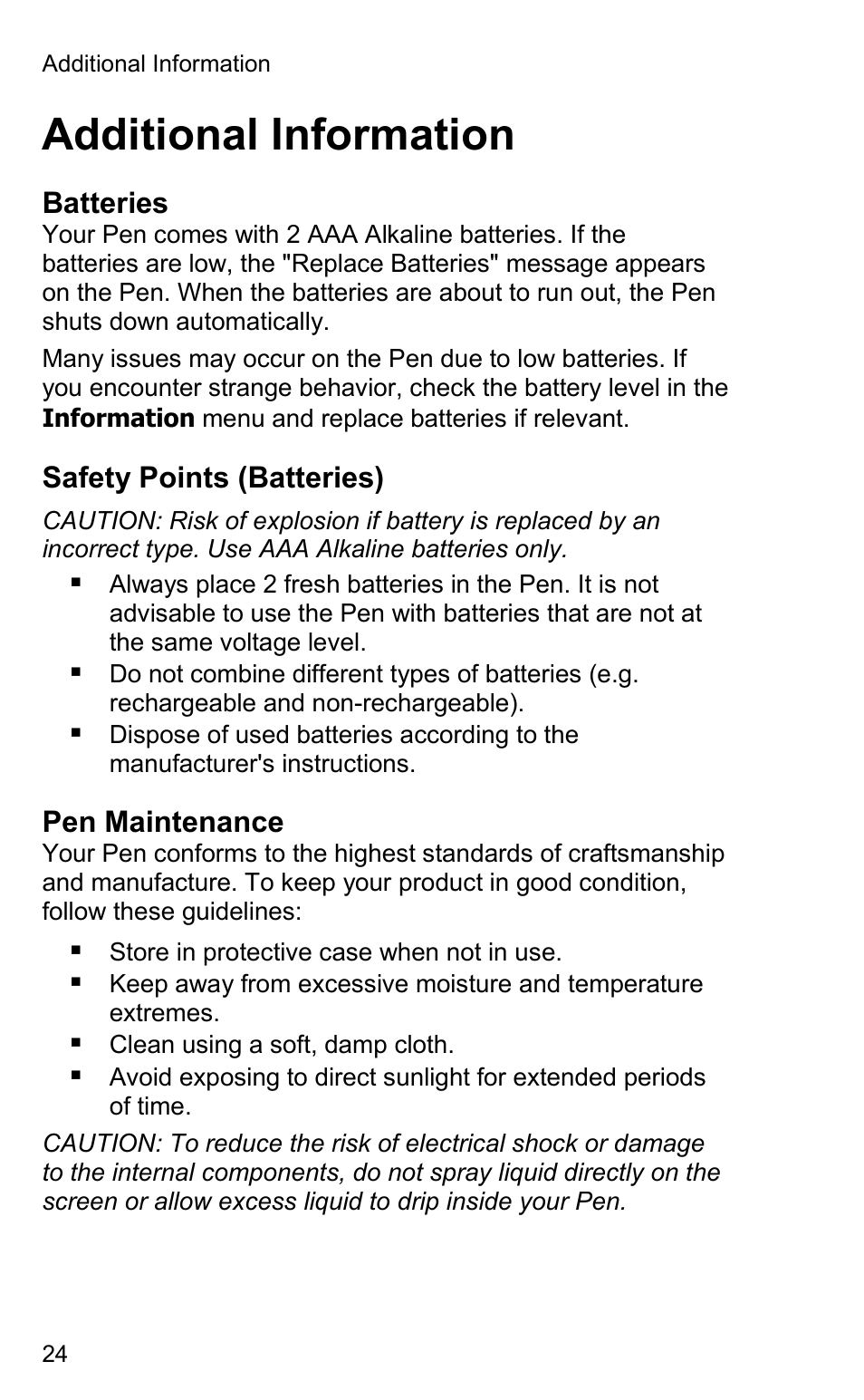 Additional information | Wizcom Quicktionary 2 User Manual | Page 24 / 25