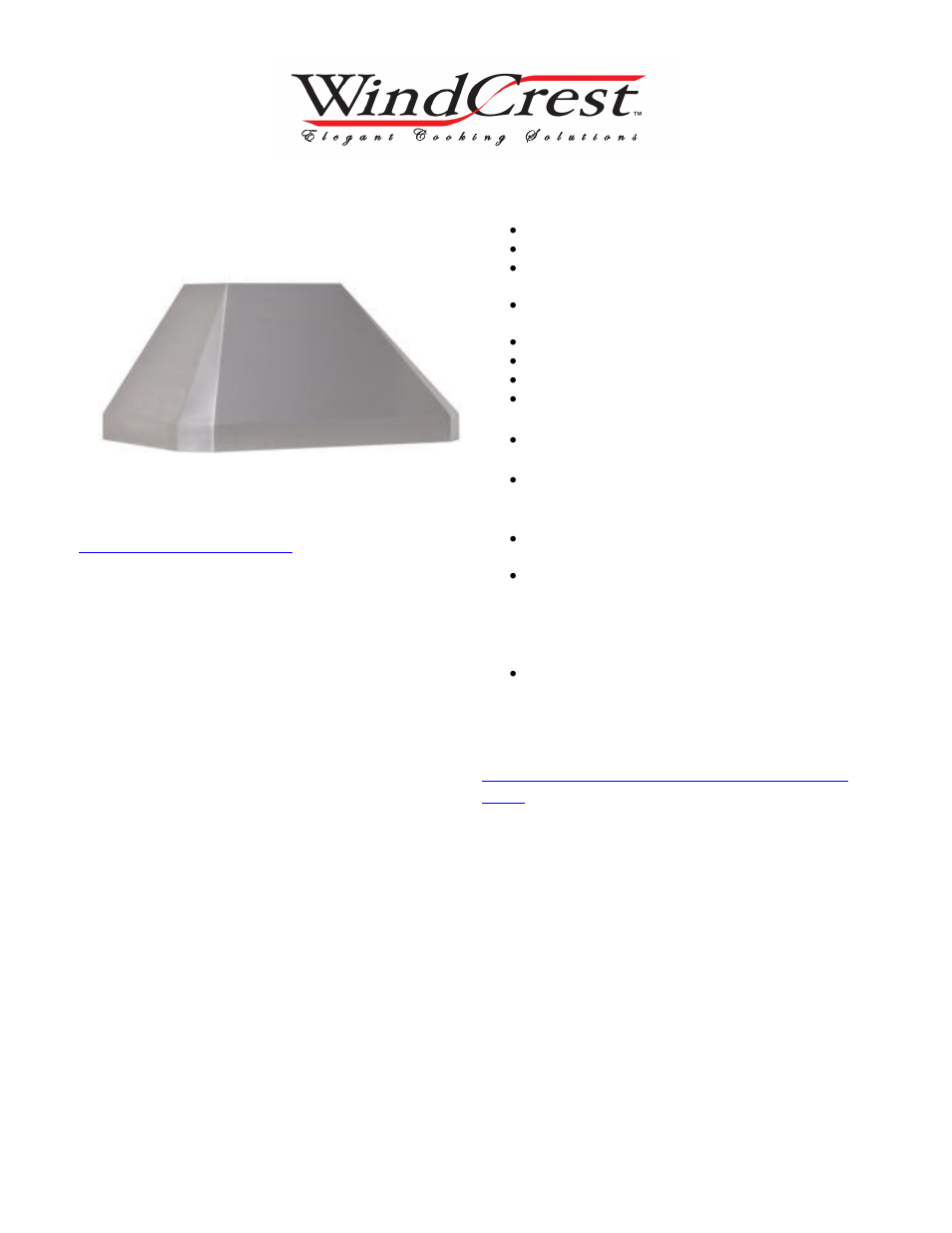 Wind Crest EUROPA WER364S User Manual | 2 pages