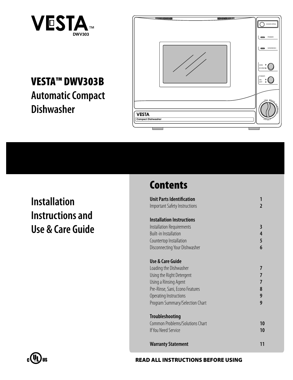 Westland Sales DWV303B User Manual | 14 pages