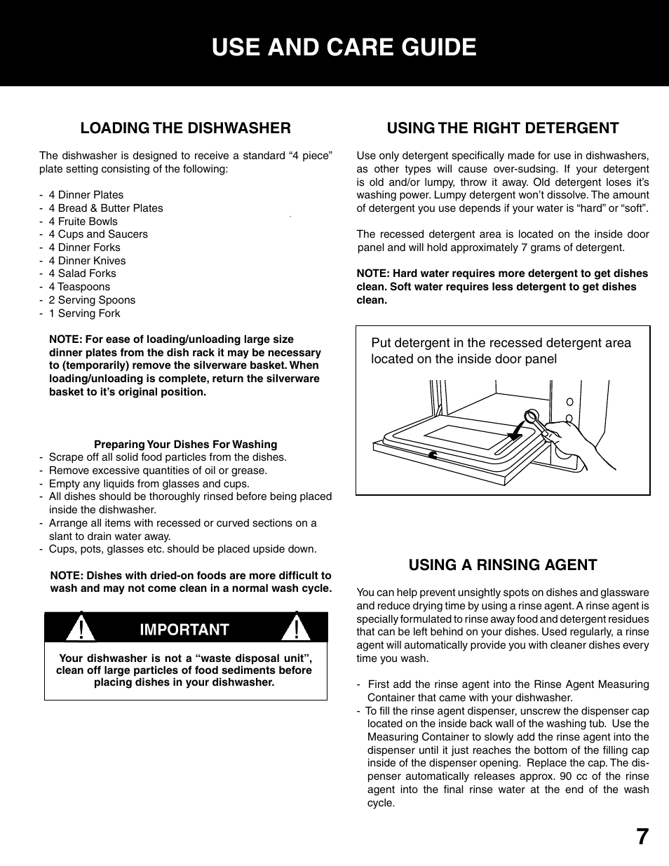 Use and care guide | Westland Sales DWV303B User Manual | Page 9 / 14