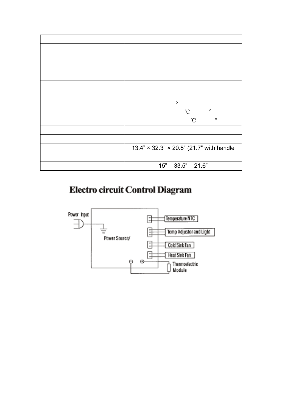 Technical data | Whynter WC-211DZ User Manual | Page 4 / 12