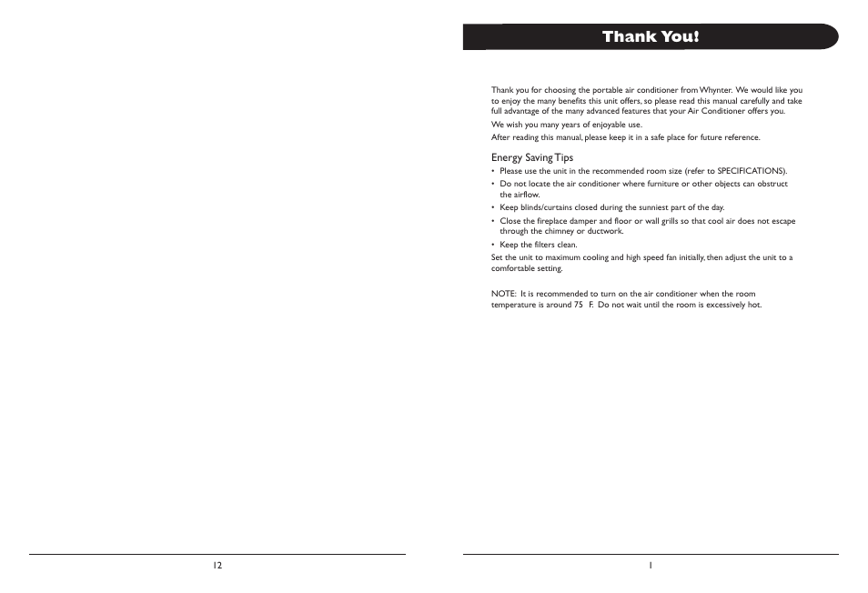 Whynter ARC-12H User Manual | Page 2 / 8