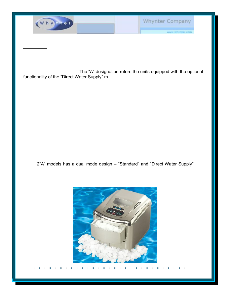 Whynter SNO T-2C/T-2CA User Manual | Page 2 / 12