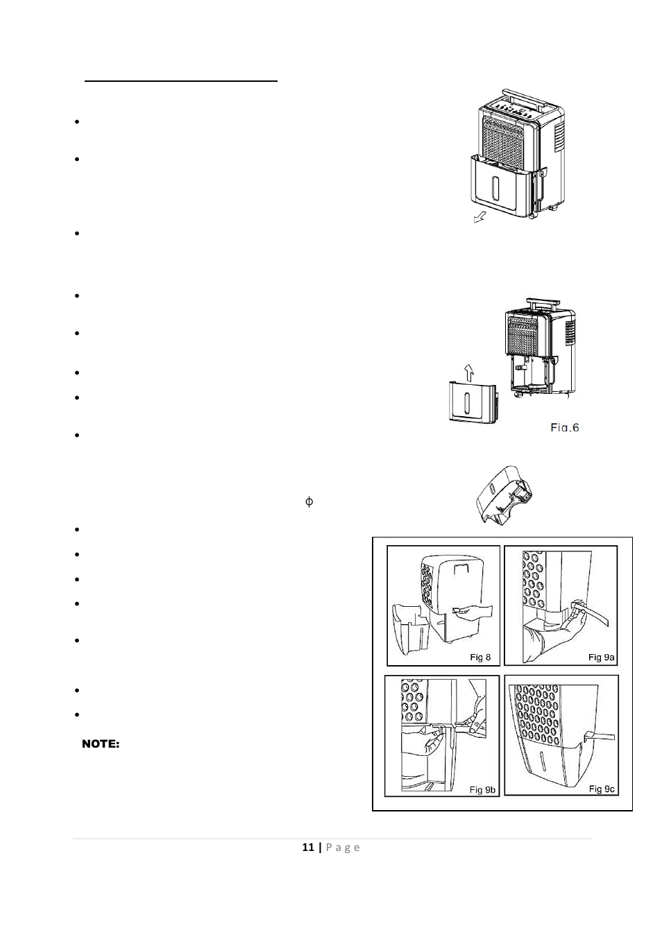 Removing the collected water | Whynter RPD-651W User Manual | Page 11 / 15