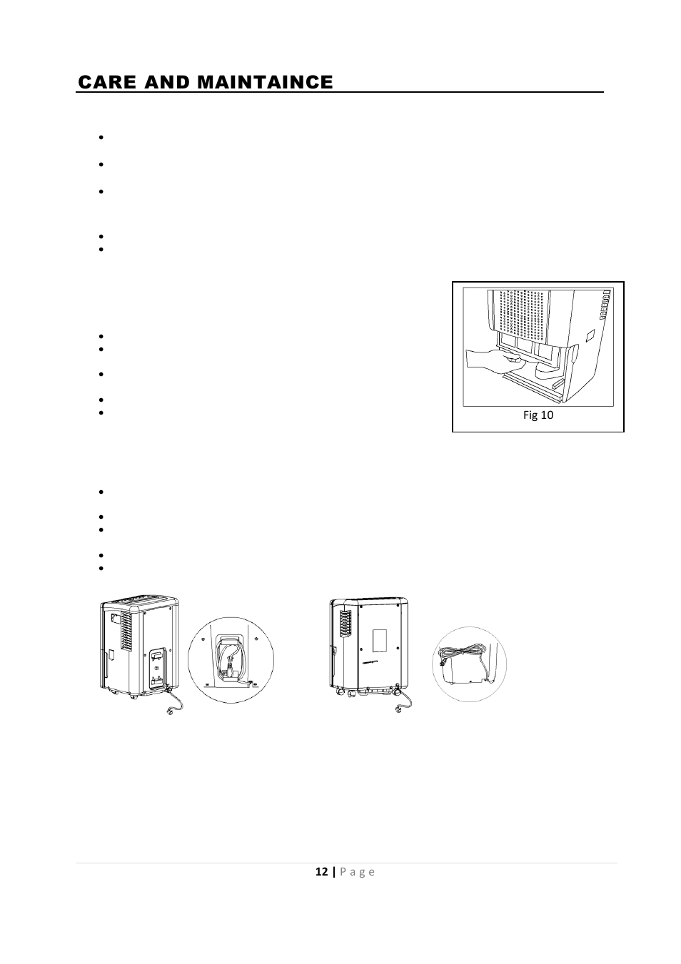 Care and maintaince | Whynter RPD-651W User Manual | Page 12 / 15