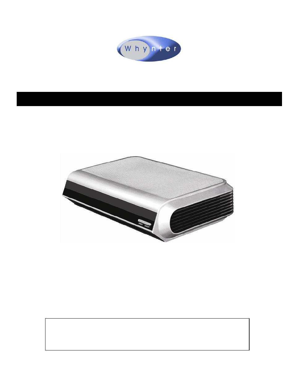 Whynter ECO PURE PAF-101 User Manual | 9 pages