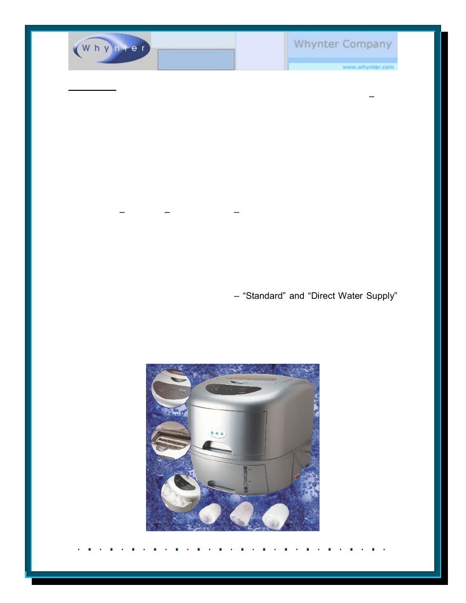 Whynter T-1A User Manual | Page 2 / 12