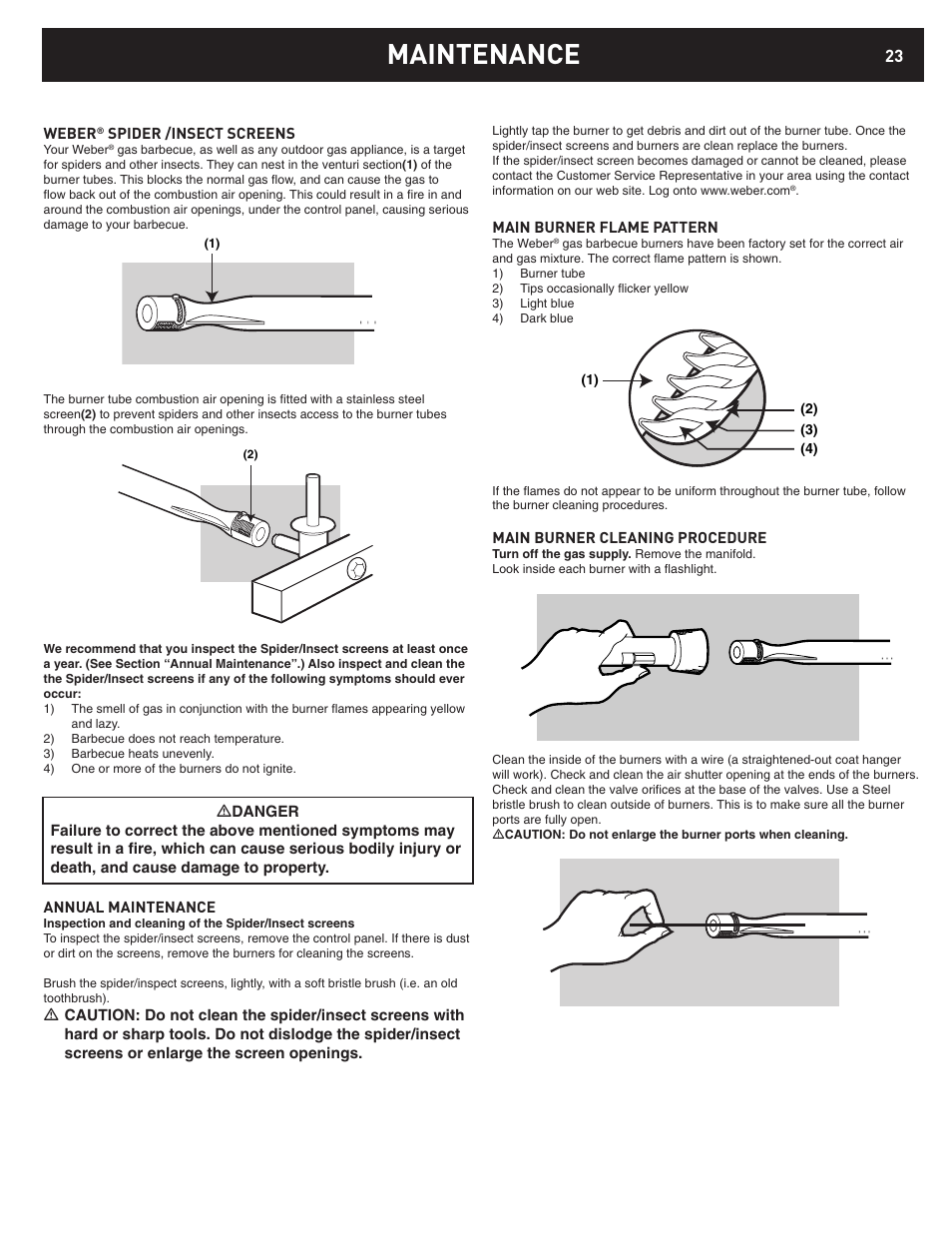 Maintenance | weber D6 User Manual | Page 23 / 28