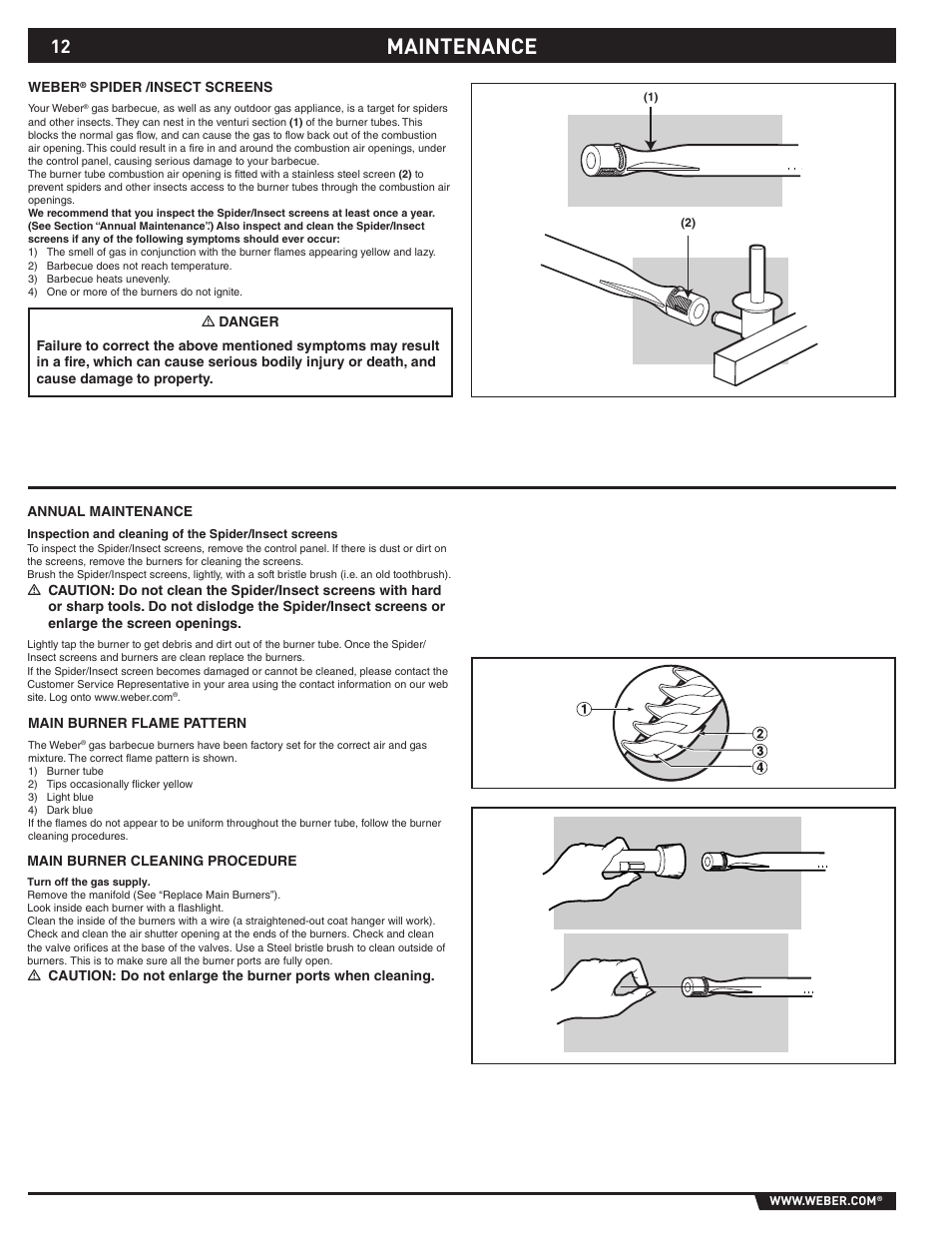 Maintenance | weber 89527 User Manual | Page 12 / 40