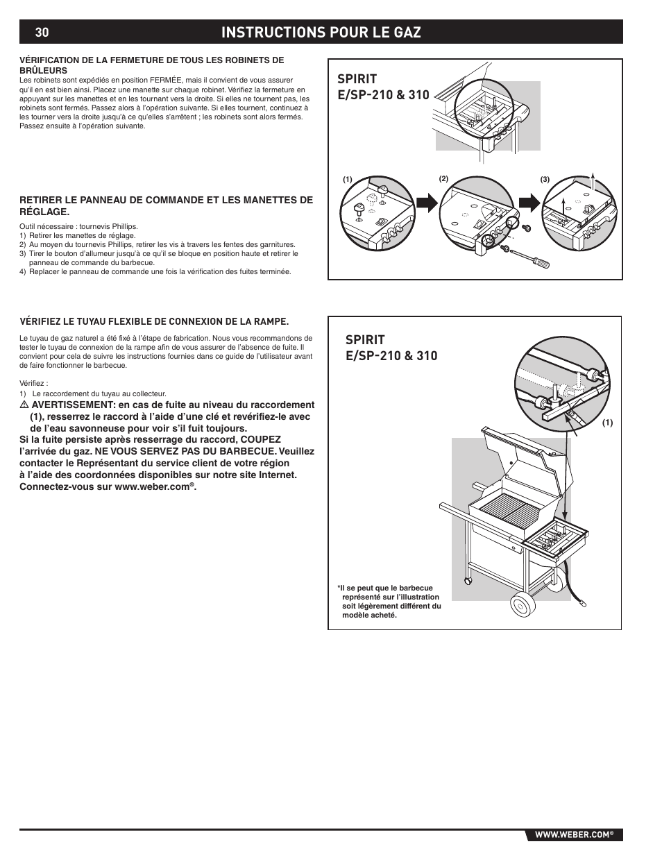 Instructions pour le gaz | weber 89527 User Manual | Page 30 / 40