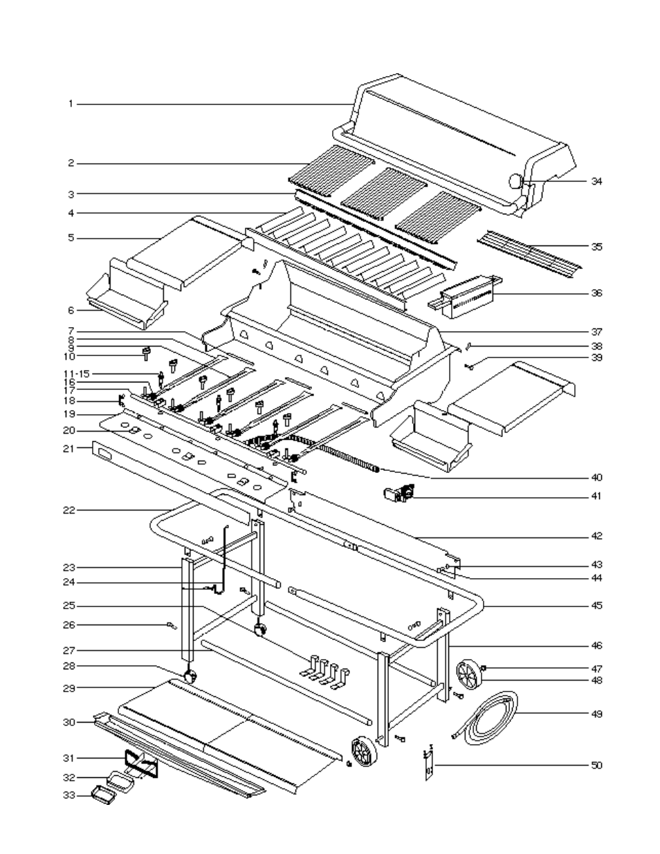 Exploded views for summit 625 ng | weber Gas Burner User Manual | Page 24 / 32