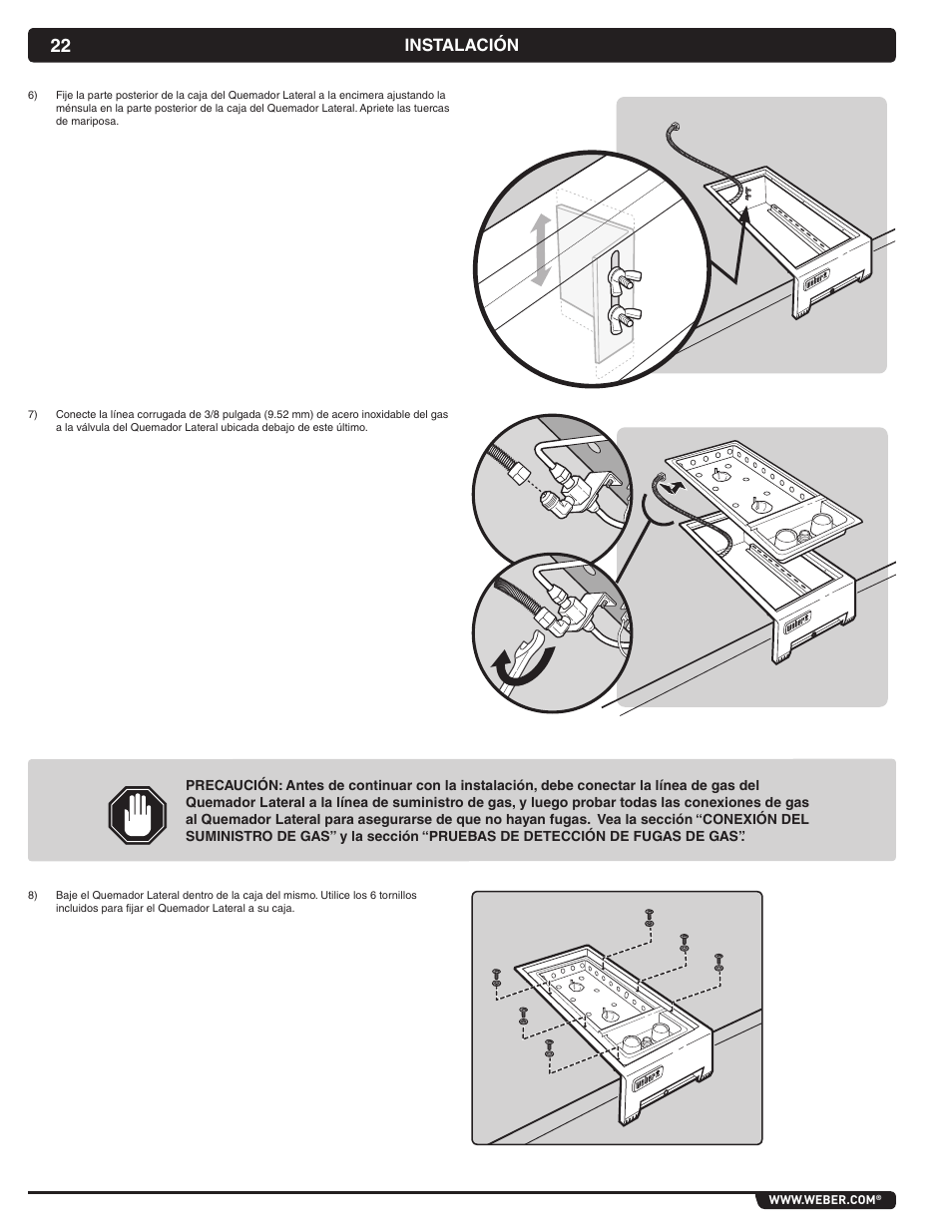 Instalación | weber 56070 User Manual | Page 22 / 44