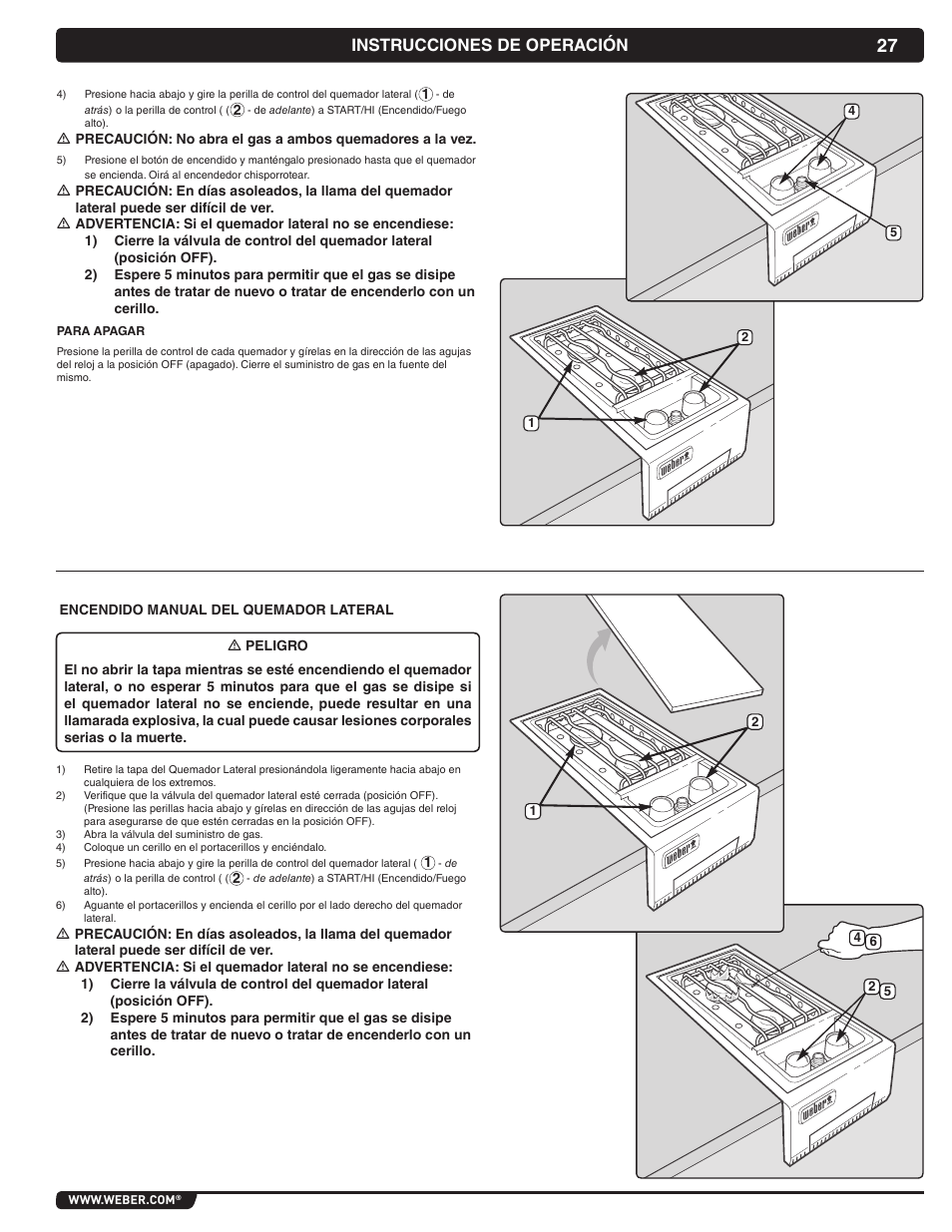 Instrucciones de operación | weber 56070 User Manual | Page 27 / 44