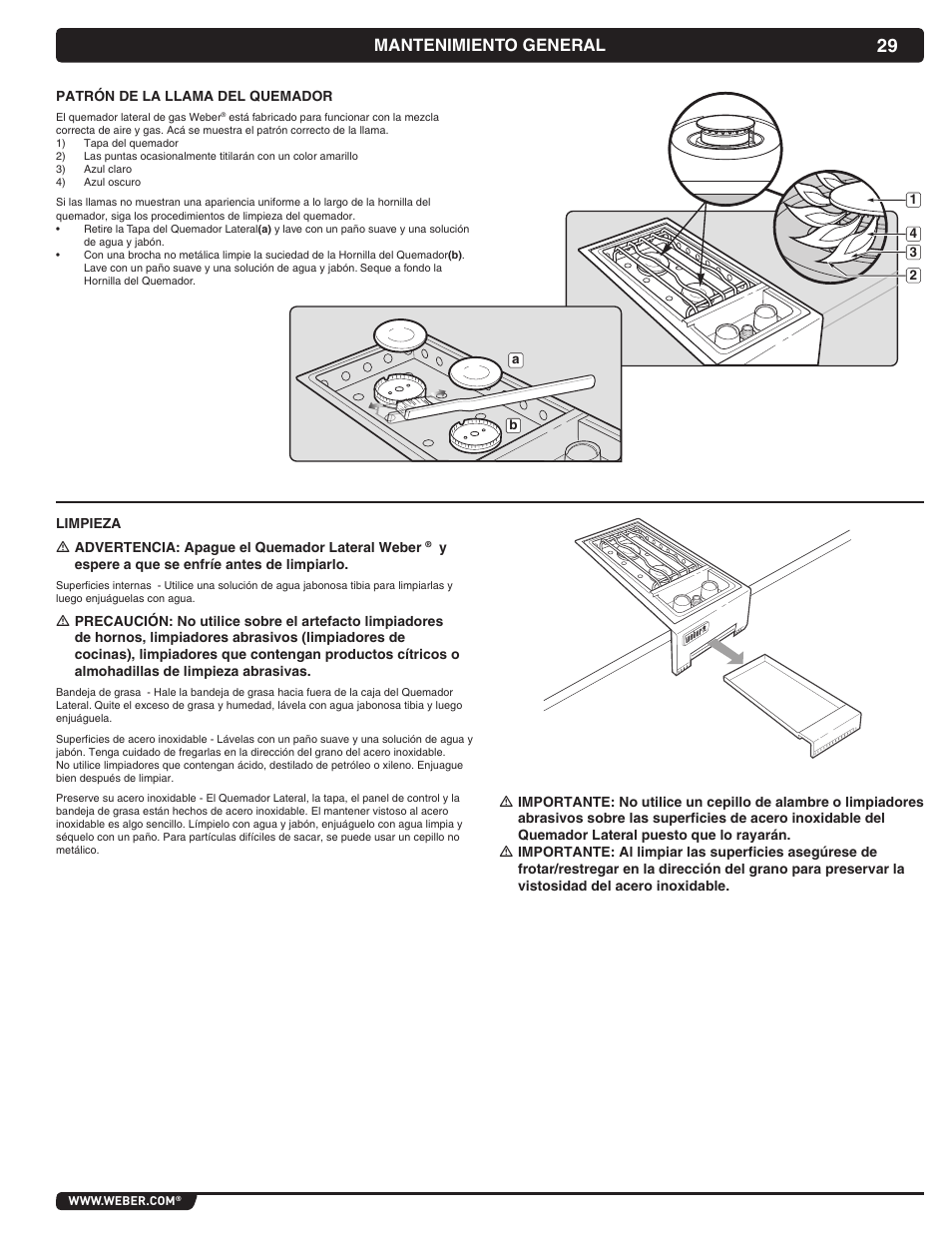 Mantenimiento general | weber 56070 User Manual | Page 29 / 44