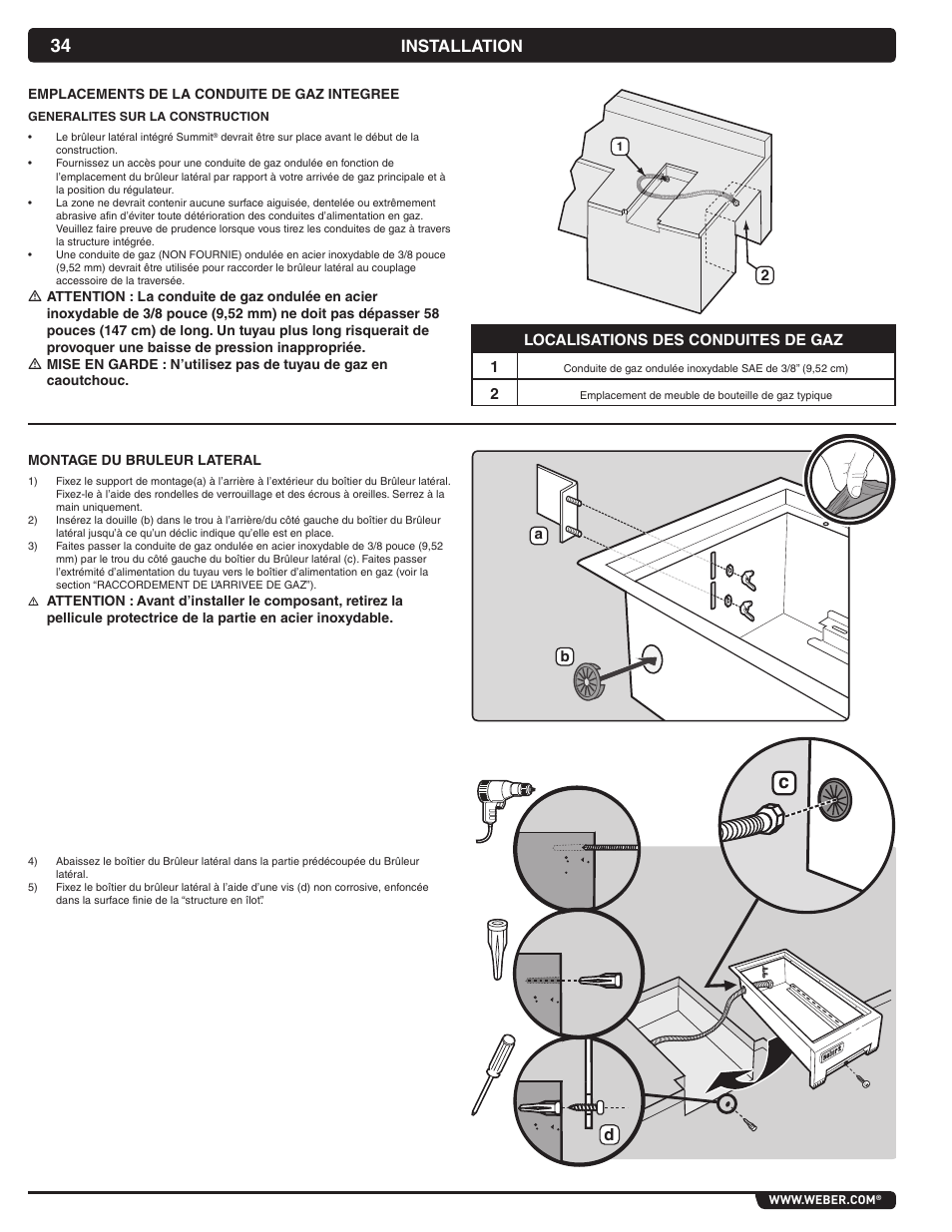 Installation | weber 56070 User Manual | Page 34 / 44