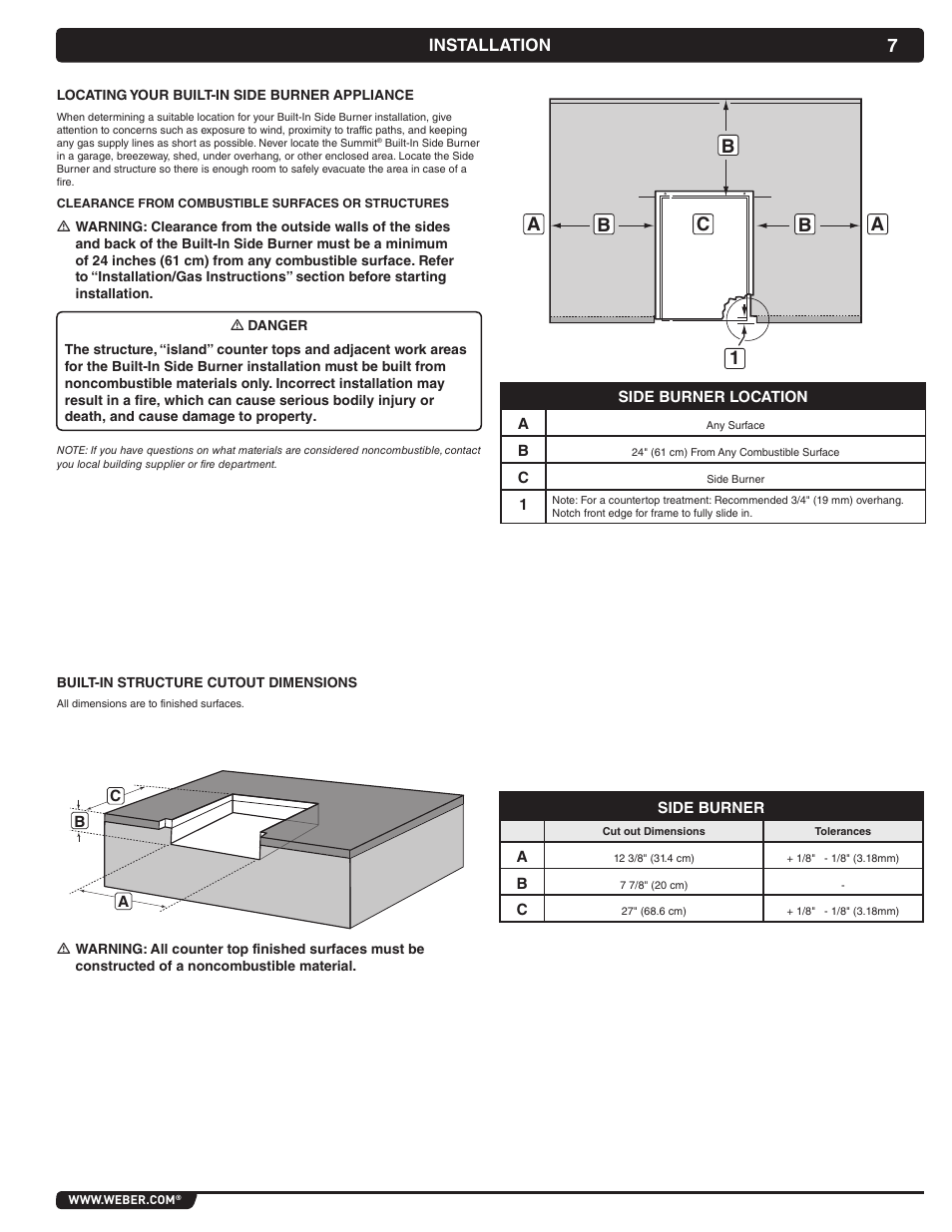 Installation | weber 56070 User Manual | Page 7 / 44