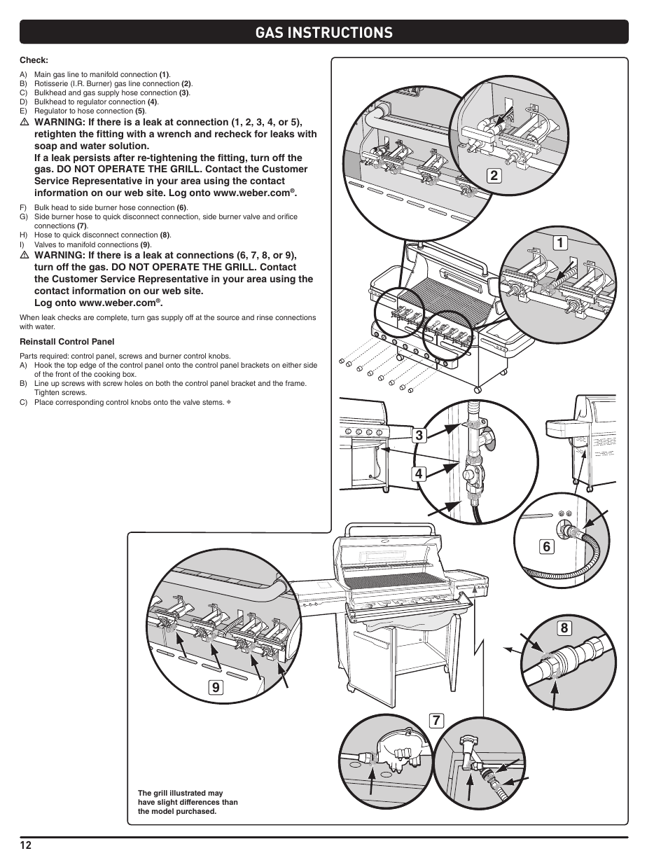 Gas instructions | weber Summit 56206 User Manual | Page 12 / 108