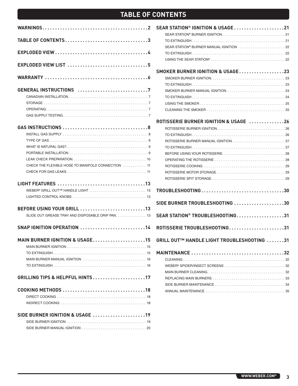 weber Summit 56206 User Manual | Page 3 / 108