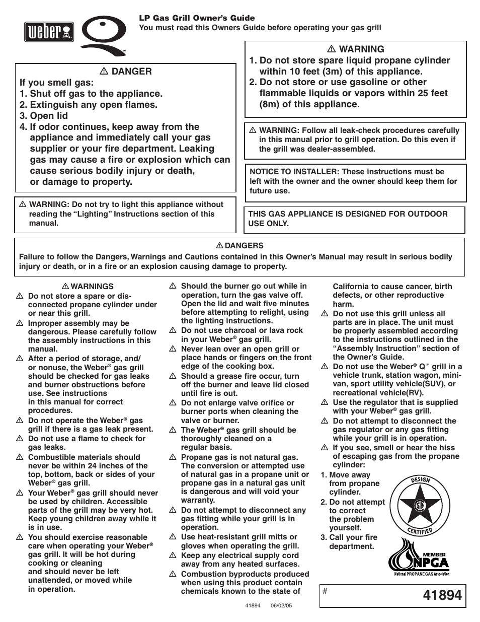 weber 41894 User Manual | 16 pages