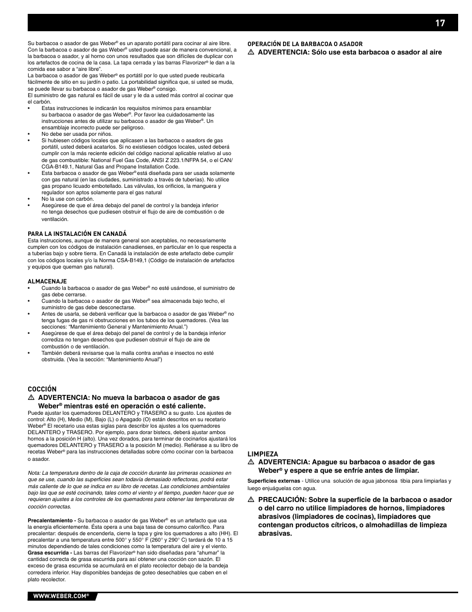 weber SP - 210 User Manual | Page 17 / 40