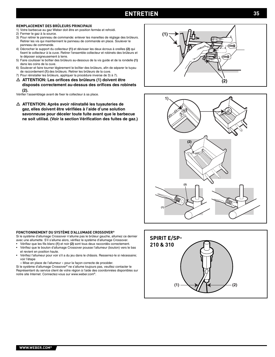 Entretien | weber SP - 210 User Manual | Page 35 / 40