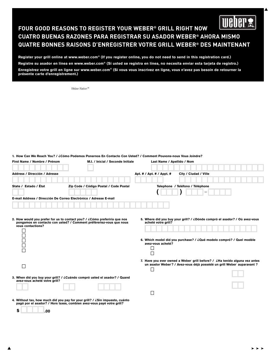 Four good reasons to register your weber, Des maintenant | weber SP - 210 User Manual | Page 39 / 40