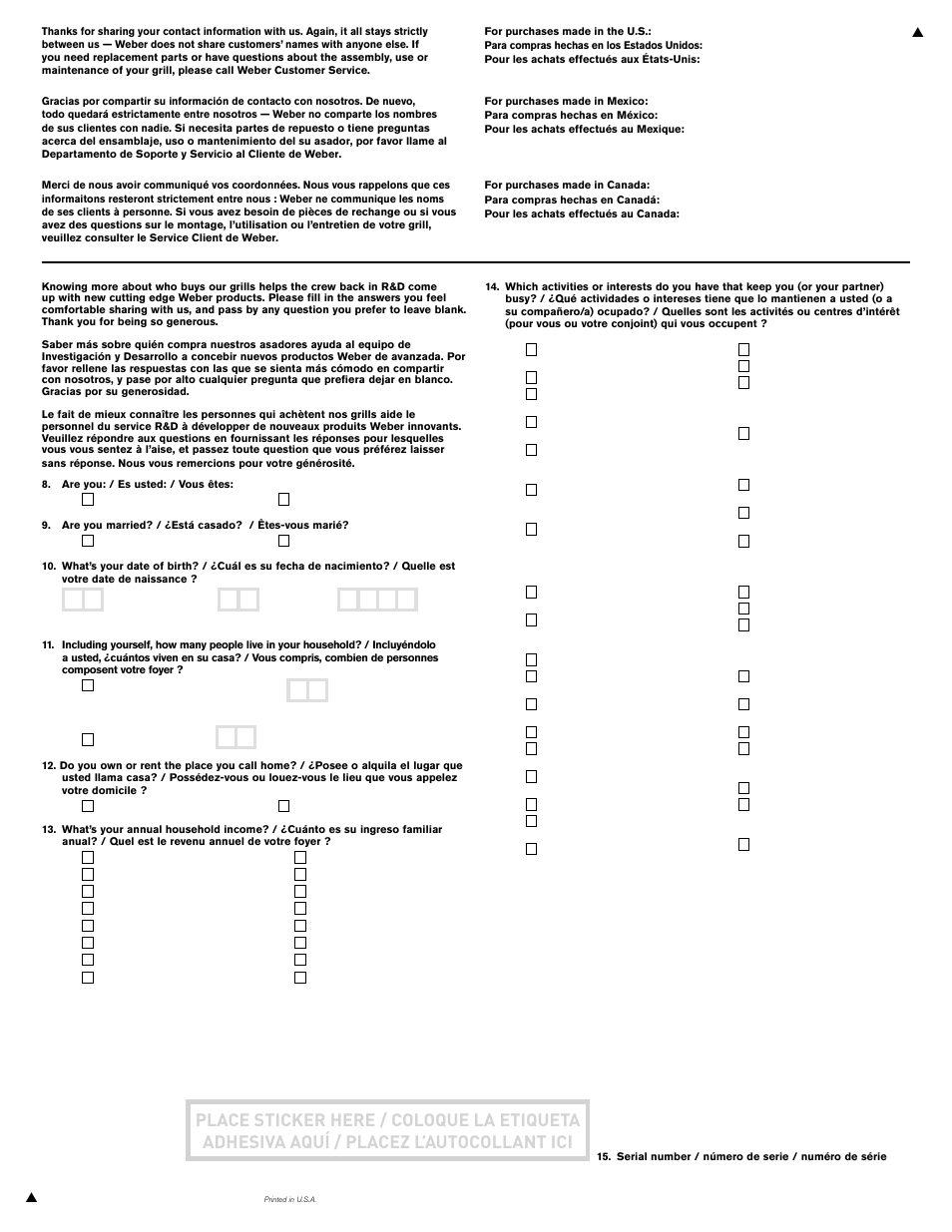 weber SP - 210 User Manual | Page 40 / 40