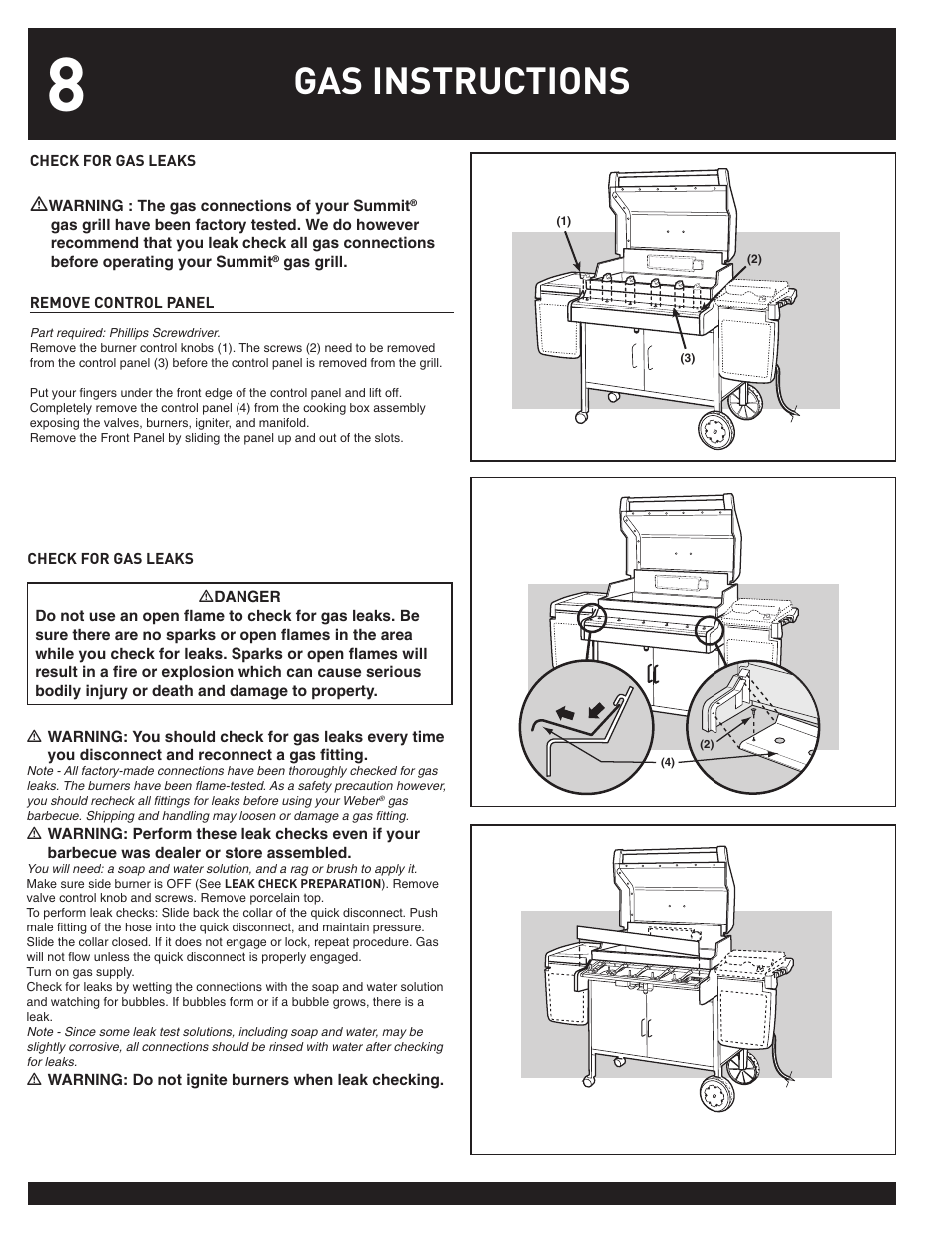 Gas instructions | weber 38044 User Manual | Page 8 / 32