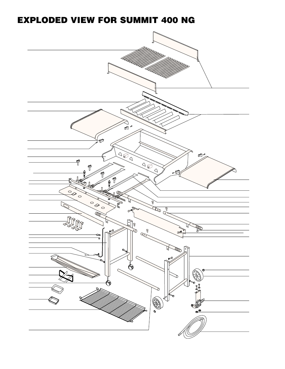 Exploded view for summit 400 ng | weber 600 User Manual | Page 14 / 20